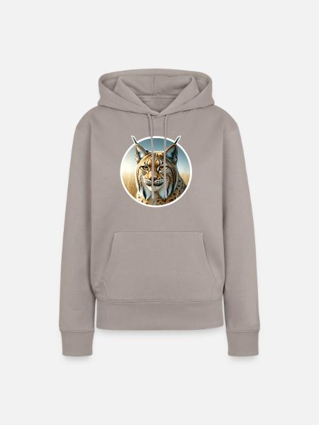 Iberischer Luchs - Frauen Premium Bio Hoodie - Taupe