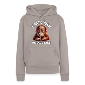 Orang Utan - Frauen Premium Bio Hoodie - Taupe - Vorne - Julia (174cm)
