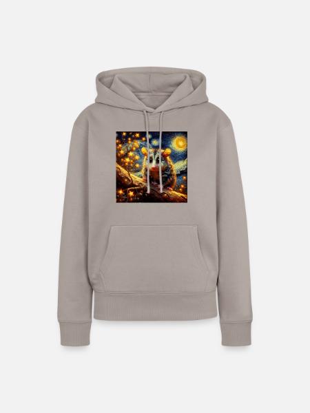 Bergbilchbeutler Starry Night - Frauen Premium Bio Hoodie - Taupe