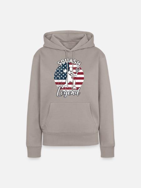 Squash Sprüche - Frauen Premium Bio Hoodie - Taupe
