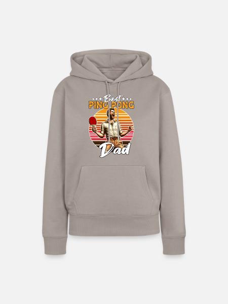 Ping Pong Papa - Frauen Premium Bio Hoodie - Taupe