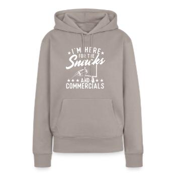 Je suis ici pour les collations et les publicités - Football - Sweat à capuche Premium bio Femme - taupe - Devant - Julia (174cm)