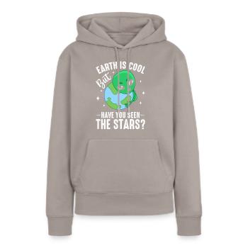 Erde & Aliens - Frauen Premium Bio Hoodie - Taupe - Vorne - Julia (174cm)