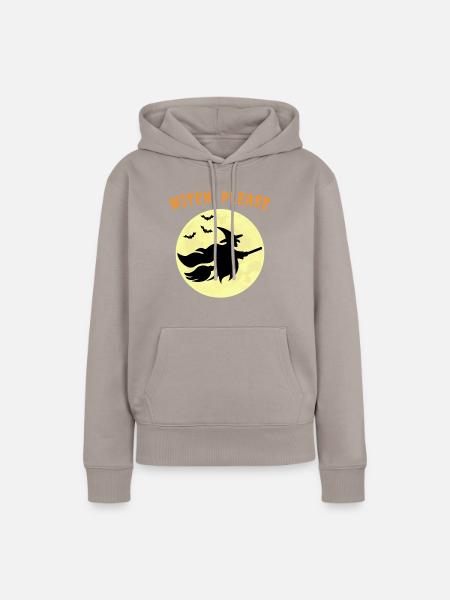 Hexe, bitte Halloween - Frauen Premium Bio Hoodie - Taupe