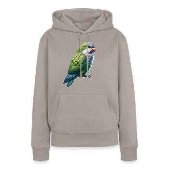 Conure veuve - Sweat à capuche Premium bio Femme - taupe - Devant - Julia (174cm)
