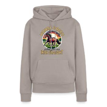 Cheval de trait irlandais de trait irlandais - Sweat à capuche Premium bio Femme - taupe - Devant - Julia (174cm)
