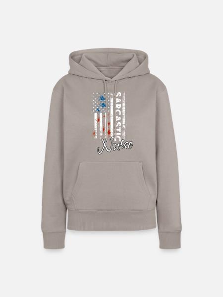 Sarkastische Krankenschwester - Frauen Premium Bio Hoodie - Taupe
