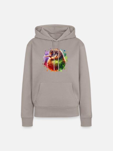 Kiwi Vogel - Frauen Premium Bio Hoodie - Taupe