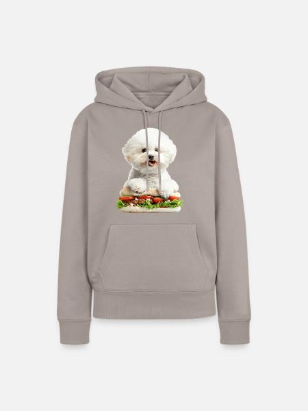 Bichon Frisé - Frauen Premium Bio Hoodie - Taupe