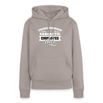 Sarcasme des employés - Sweat à capuche Premium bio Femme - taupe - Devant - Julia (174cm)