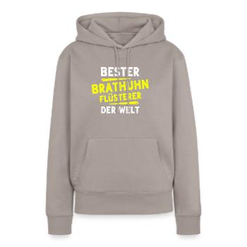 Cadeau de poulet rôti - Sweat à capuche Premium bio Femme - taupe - Devant - Julia (174cm)