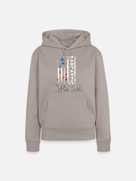 Sarkastischer Büroarbeiter - Frauen Premium Bio Hoodie - Taupe