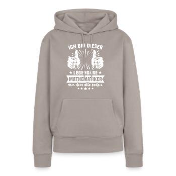 Mathématicien Légende - Sweat à capuche Premium bio Femme - taupe - Devant - Julia (174cm)