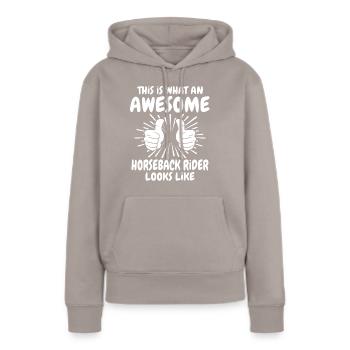 Cavalier Cavalier - Sweat à capuche Premium bio Femme - taupe - Devant - Julia (174cm)