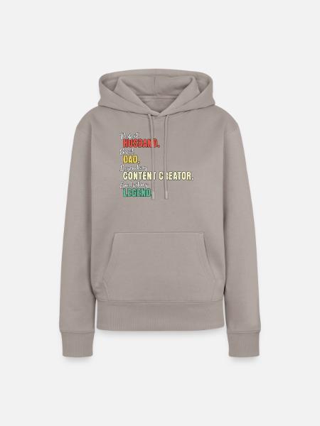 Content Creator Papa - Frauen Premium Bio Hoodie - Taupe
