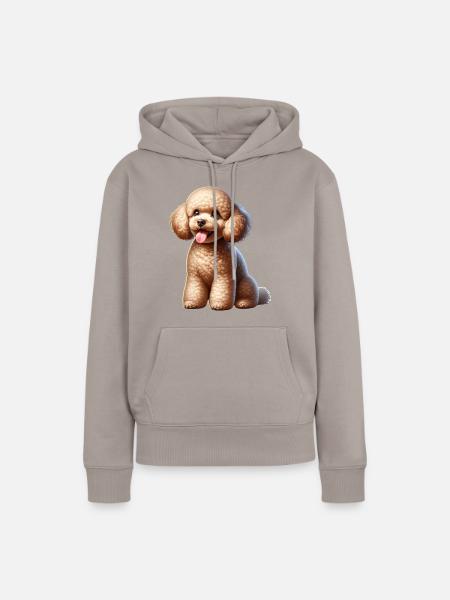 Pudel - Frauen Premium Bio Hoodie - Taupe