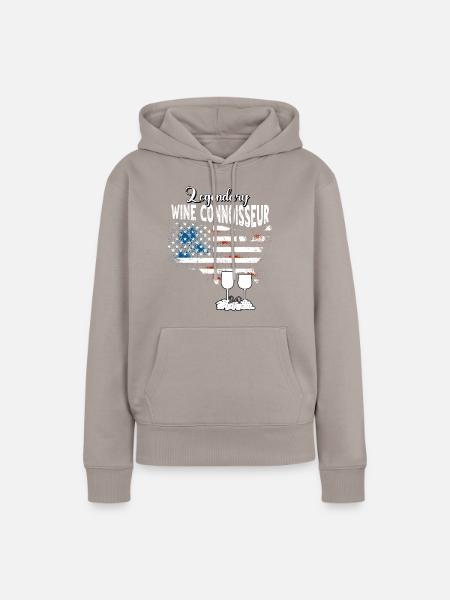 Weinkenner US - Frauen Premium Bio Hoodie - Taupe