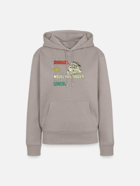 Modelleisenbahner Papa - Frauen Premium Bio Hoodie - Taupe