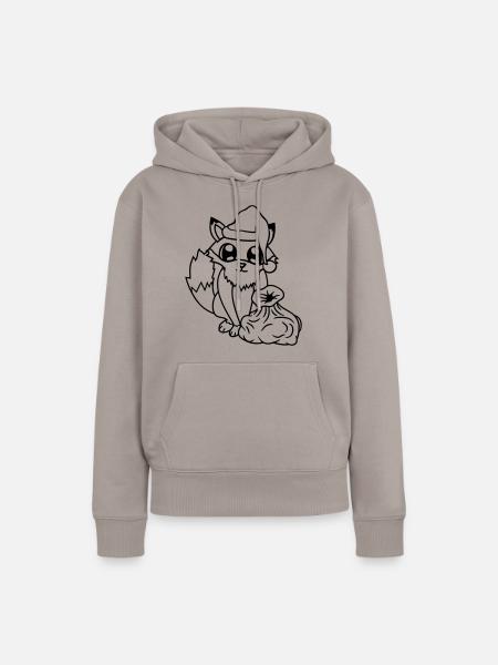 Fuchs Rotfuchs Weihnachtsmann Weihnachten Geschenk - Frauen Premium Bio Hoodie - Taupe
