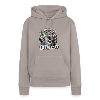 Ich fühl mich Disco! Diskothek Discokugel Spruch - Frauen Premium Bio Hoodie - Taupe - Vorne - Julia (174cm)