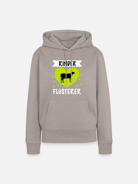 Rinder Flüsterer - Frauen Premium Bio Hoodie - Taupe