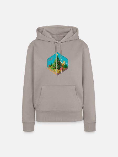 isometric Christmas Tree - Frauen Premium Bio Hoodie - Taupe