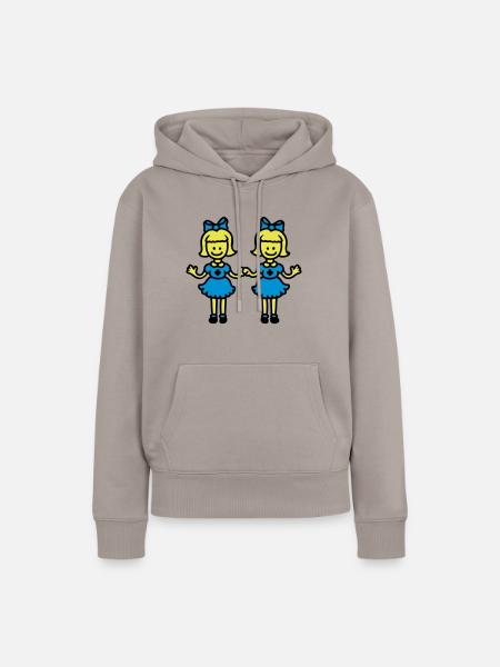 Zwillingsschwestern - Frauen Premium Bio Hoodie - Taupe