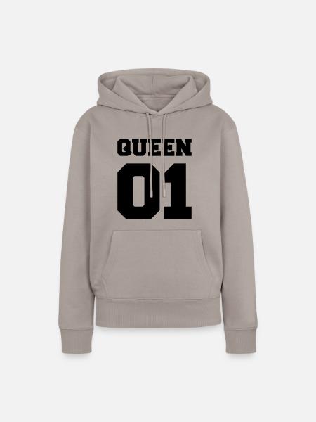 queen 01 - Frauen Premium Bio Hoodie - Taupe