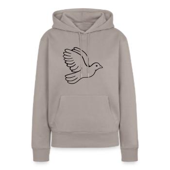 Taube - Frauen Premium Bio Hoodie - Taupe - Vorne - Julia (174cm)