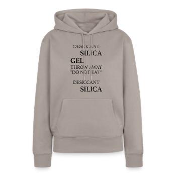 Gel de silice déshydratant Meme Ne pas manger de - Sweat à capuche Premium bio Femme - taupe - Devant - Julia (174cm)