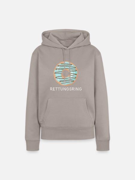 Donut Rettungsring ws - Frauen Premium Bio Hoodie - Taupe