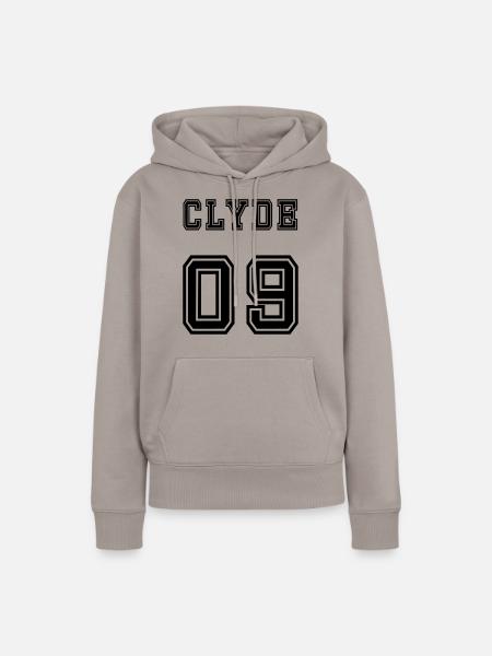 Clyde Rückseite - Frauen Premium Bio Hoodie - Taupe