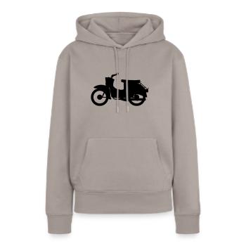 Simson Schwalbe Silhouette - Sweat à capuche Premium bio Femme - taupe - Devant - Julia (174cm)