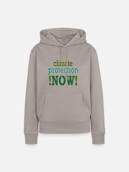 climate-protection-!NOW! - Frauen Premium Bio Hoodie - Taupe