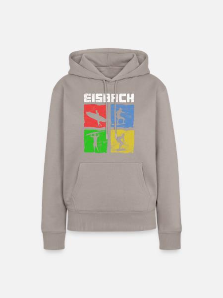 Surfen für Surfer Vintage Eisbach Geschenkidee - Frauen Premium Bio Hoodie - Taupe