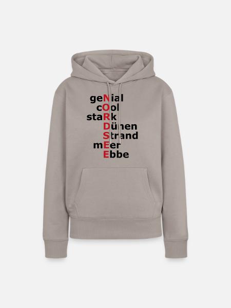 Nordsee - Frauen Premium Bio Hoodie - Taupe
