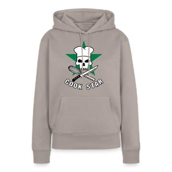 cook_star_2 - Frauen Premium Bio Hoodie - Taupe - Vorne - Julia (174cm)