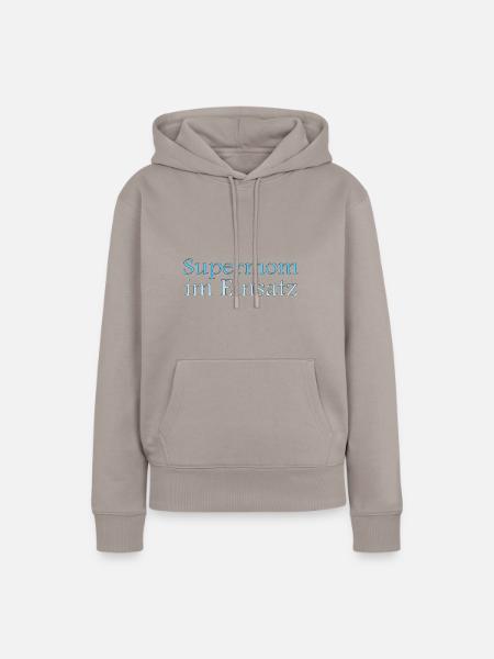 Supermom im Einsatz - Frauen Premium Bio Hoodie - Taupe