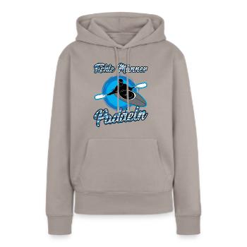 Echte Männer Paddeln Kanu Kajak - Frauen Premium Bio Hoodie - Taupe - Vorne - Julia (174cm)