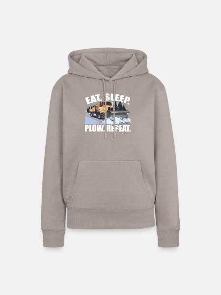 Eat Sleep Plow Repeat - Frauen Premium Bio Hoodie - Taupe