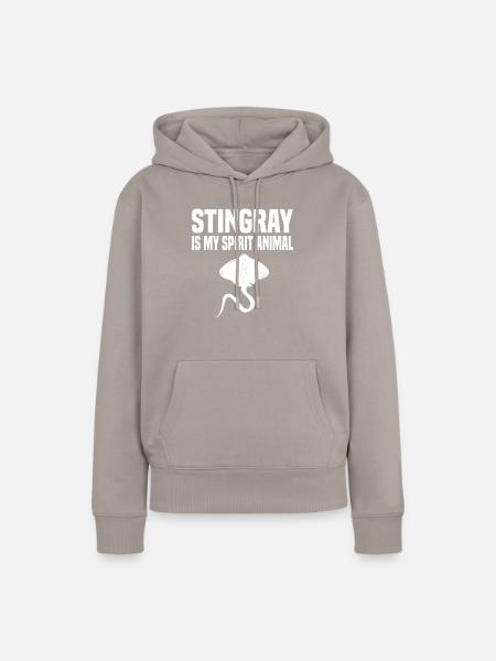 Stachelrochen Mantarochen Ozean - Frauen Premium Bio Hoodie - Taupe