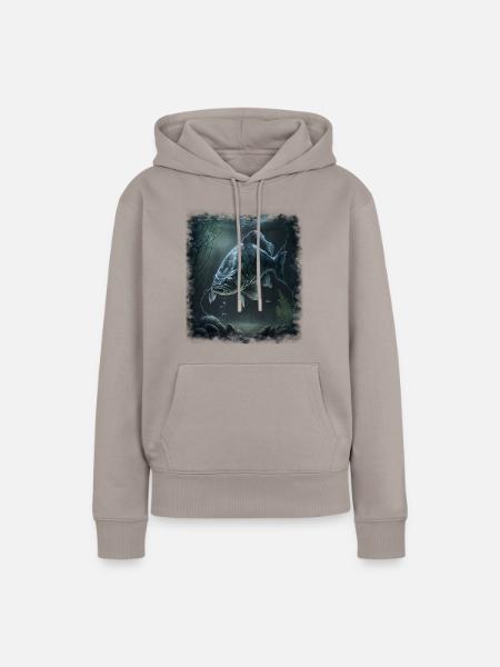 Karpfenangeln - Frauen Premium Bio Hoodie - Taupe