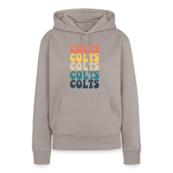 Colts High School Colts Sportteam Retro Colts - Frauen Premium Bio Hoodie - Taupe - Vorne - Julia (174cm)