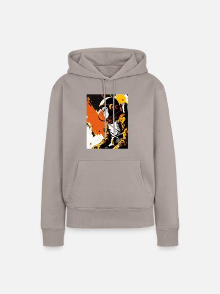 Affen-Astronaut - Frauen Premium Bio Hoodie - Taupe