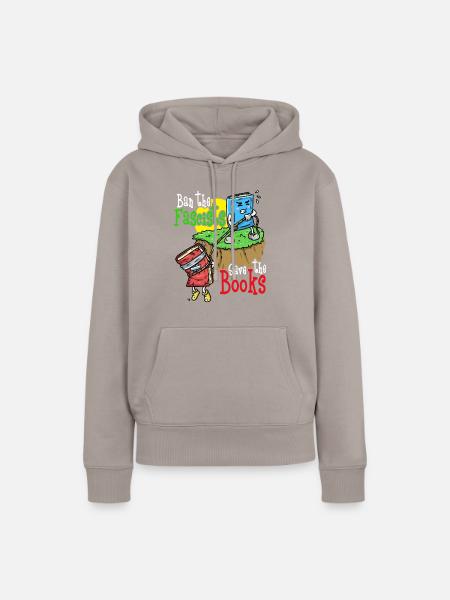 Verbot der Faschisten retten die B�cher. Lesen Sie - Frauen Premium Bio Hoodie - Taupe