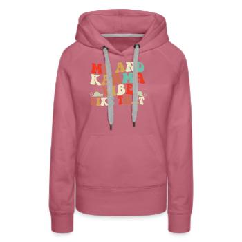 Ich und Karma -Atmobe wie diese Katzen Retro Karma - Frauen Premium Bio Hoodie - Malve - Vorne - Isabella (175cm)