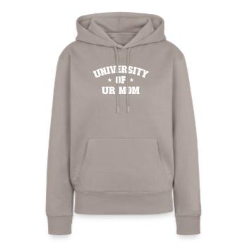 Universit�t ur Mutter - Frauen Premium Bio Hoodie - Taupe - Vorne - Julia (174cm)