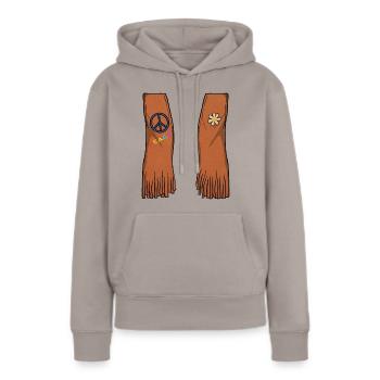 Hippie Kost�m Hippie Frieden Halloween Kost�m - Frauen Premium Bio Hoodie - Taupe - Vorne - Julia (174cm)