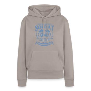 Bier trinker im Kampf gegen akute Unterhopfung - Frauen Premium Bio Hoodie - Taupe - Vorne - Julia (174cm)