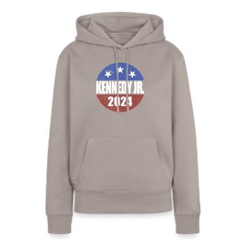 Robert Kennedy Jr. f�r Pr�sident '24 RFK Jr. 2024 - Frauen Premium Bio Hoodie - Taupe - Vorne - Julia (174cm)